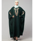 Battle Green Matt Nida Neck and Sleeve Embroidery with Cuff free Size Kaftan