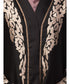 Black Premium Shine Nida front open Thread Embroidery at Front and Sleeve Dubai Nida Kaftan