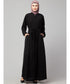 Black Matt Nida Front Open with Belt and Elastic at cuff Casual Abaya