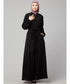Black Matt Nida Front Open with Belt and Elastic at cuff Casual Abaya