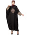Black/Khaki Matt Nida front and sleeve embroidery contrast sleeve Kaftan