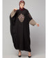 Black/Khaki Matt Nida front and sleeve embroidery contrast sleeve Kaftan