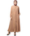 Beige Skin Matt Nida Front open Hidden Placket Daily wear casual Abaya