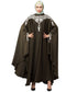 Olive Gree Matt Nida Front to back & at hand opening Resham Embroidery Irani Kaftan