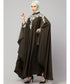 Olive Gree Matt Nida Front to back & at hand opening Resham Embroidery Irani Kaftan