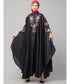 Dark Grey Premium Shine Nida front and sleeve resham embroidery Irani Kaftan