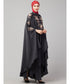 Dark Grey Premium Shine Nida front and sleeve resham embroidery Irani Kaftan