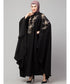 Black Premium Shine Nida front and sleeve resham embroidery Irani Kaftan