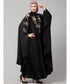 Black Premium Shine Nida front and sleeve resham embroidery Irani Kaftan