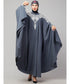 Grey Matt Nida Front to back & at hand opening Resham Embroidery Irani Kaftan