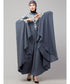 Grey Matt Nida Front to back & at hand opening Resham Embroidery Irani Kaftan