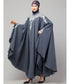 Grey Matt Nida Front to back & at hand opening Resham Embroidery Irani Kaftan