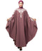 Mauve Pink Matt Nida Front to back & at hand opening Resham Embroidery Irani Kaftan