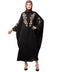 Black Matt Nida front and sleeve thread embroidery Kaftan
