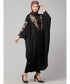 Black Matt Nida front and sleeve thread embroidery Kaftan