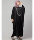 Black Premium Shine Nida front multi color hand work Nida Kaftan