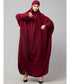 Maroon Matt Nida Head to toe long cuff ready to wear one pc hijab with Naqab