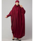 Maroon Matt Nida Head to toe long cuff ready to wear one pc hijab with Naqab