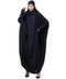 Navy Blue Matt Nida Head to toe long cuff ready to wear one pc hijab with Naqab