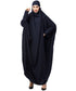 Navy Blue Matt Nida Head to toe long cuff ready to wear one pc hijab with Naqab