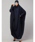 Navy Blue Matt Nida Head to toe long cuff ready to wear one pc hijab with Naqab