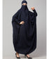 Navy Blue Matt Nida Head to toe long cuff ready to wear one pc hijab with Naqab