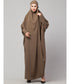 Khaki / Beige Matt Nida Head to toe long cuff ready to wear one pc hijab with Naqab