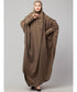 Khaki / Beige Matt Nida Head to toe long cuff ready to wear one pc hijab with Naqab