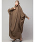 Khaki / Beige Matt Nida Head to toe long cuff ready to wear one pc hijab with Naqab