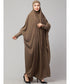 Khaki / Beige Matt Nida Head to toe long cuff ready to wear one pc hijab with Naqab