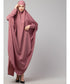 Mauve Pink Matt Nida Head to toe long cuff ready to wear one pc hijab with Naqab