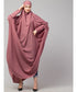 Mauve Pink Matt Nida Head to toe long cuff ready to wear one pc hijab with Naqab
