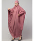 Mauve Pink Matt Nida Head to toe long cuff ready to wear one pc hijab with Naqab