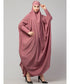 Mauve Pink Matt Nida Head to toe long cuff ready to wear one pc hijab with Naqab