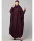 Wine Matt Nida Head to toe long cuff ready to wear one pc hijab with Naqab