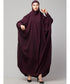Wine Matt Nida Head to toe long cuff ready to wear one pc hijab with Naqab