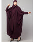 Wine Matt Nida Head to toe long cuff ready to wear one pc hijab with Naqab