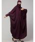 Wine Matt Nida Head to toe long cuff ready to wear one pc hijab with Naqab