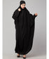 Black Matt Nida Head to toe long cuff ready to wear one pc hijab with Naqab