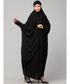 Black Matt Nida Head to toe long cuff ready to wear one pc hijab with Naqab