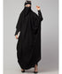 Black Matt Nida Head to toe long cuff ready to wear one pc hijab with Naqab