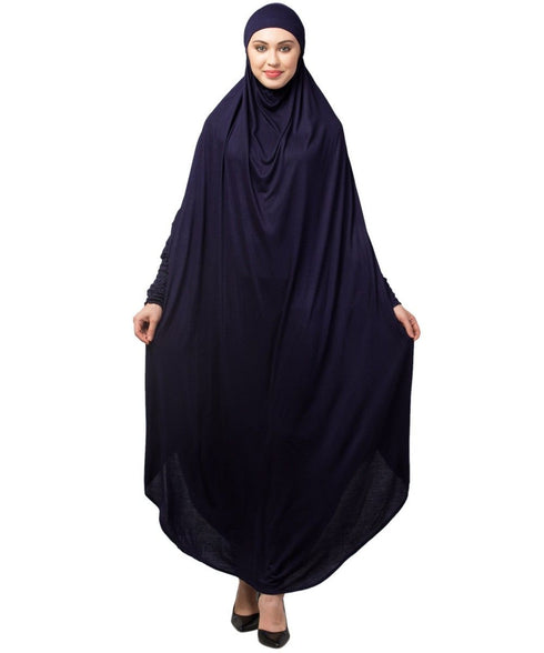 Nazneen Head to toe smocking at sleeve ready to wear one pc Jilbab with Naqab