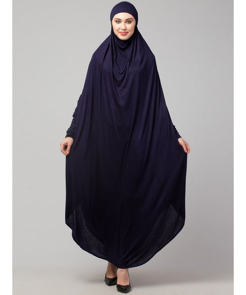 Nazneen Head to toe smocking at sleeve ready to wear one pc Jilbab with Naqab