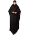 Black 100% Viscose Knits /Jersey Head to toe smocking at sleeve ready to wear one pc hijab with Naqab