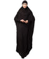 Black 100% Viscose Knits /Jersey Head to toe smocking at sleeve ready to wear one pc hijab with Naqab