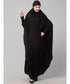 Black 100% Viscose Knits /Jersey Head to toe smocking at sleeve ready to wear one pc hijab with Naqab