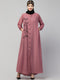 Nazneen Front open Contrast Embroidery Casual Abaya