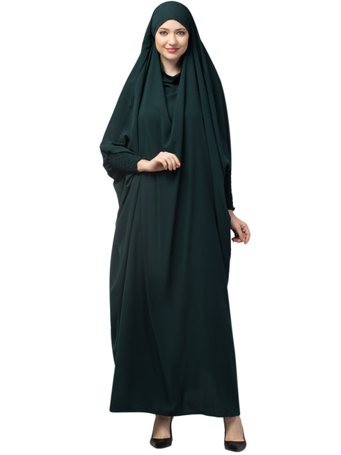Nazneen Smoking Sleeve Tie at Back Ready To Wear Instant Full Size Jilbab
