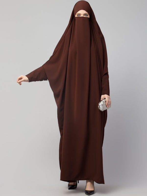 Nazneen Head to toe long cuff ready to wear one pc Jilbab with Naqab