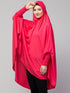 nazneen knee-length stretchable khimar hijab rani pink